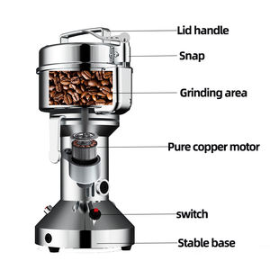 Horus Edelstahl Ultra Grinder Maschine Elektrische Getreide mühlen für Kräuter Gewürz Pfeffer Kaffee Mais - Product Image 5