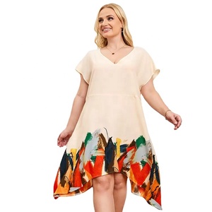 Plus Size Big Women Flare Sleeve stampa floreale Skater Dress 1XL 2XL 3XL 4XL 5XL - Product Image 4