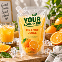 Pochette souple personnalisée avec bec verseur pour jus de fruits, emballage alimentaire de 500 ml avec bouchon