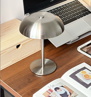 Lampe de table dôme minimaliste nordique en nickel brossé, lampe de lecture pour hôtel, salon, villa, chambre à coucher