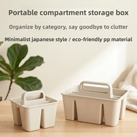 Panier de rangement empilable en plastique écologique MONR avec poignée, design moderne et minimaliste pour bureau, séparateurs multifonctionnels pour