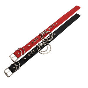 <span class=keywords><strong>Collana</strong></span> Girocollo Regolabile da Donna in Finta Pelle con Catena ad Anelli a O, Borchie e Punte, Stile Punk Harajuku - Product Image 6