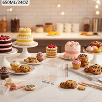Boîte à gâteau en plastique de qualité alimentaire, gobelets à dessert transparents en PET avec couvercle pour pudding, mousse aux fruits et crème glacée