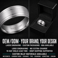 Cincin Pria Tungsten Carbide PVD Multi Warna 9mm Satin Double Groove Comfort Fit Logo Kustom Produsen OEM ODM