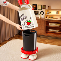 Poubelle à double compartiment en plastique Xinhang, grande capacité, design créatif, pour la maison, poubelle à déchets en plastique mignonne