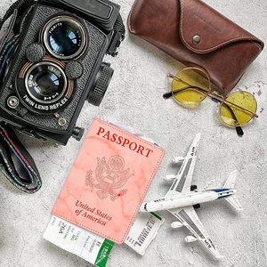 Compact Four Inch <b>Pink</b> <b>Passport</b> Holder In Stylish PU Faux Leather Featuring Handmade Luxury Design For Travel Gifts And Party - Product Image 2