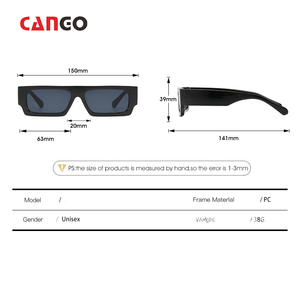 Cango Simple Cuadrado Personalizado Flat Top Gafas de sol personalizadas con logo Gafas Color Nuevo Marco cuadrado Gafas de sol Venta al por mayor Gafas de sol - Product Image 4