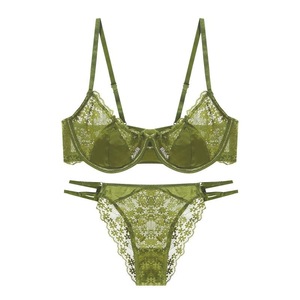 Conjunto de lencería francesa de encaje de alta calidad, conjunto de sujetador y bragas transparentes, lencería hermosa para chicas sensuales. - Product Image 5