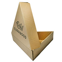 Triangle de papier kraft jetable Emballage alimentaire Boîte à pizza en tranches de laminage mat pour restaurant à emporter