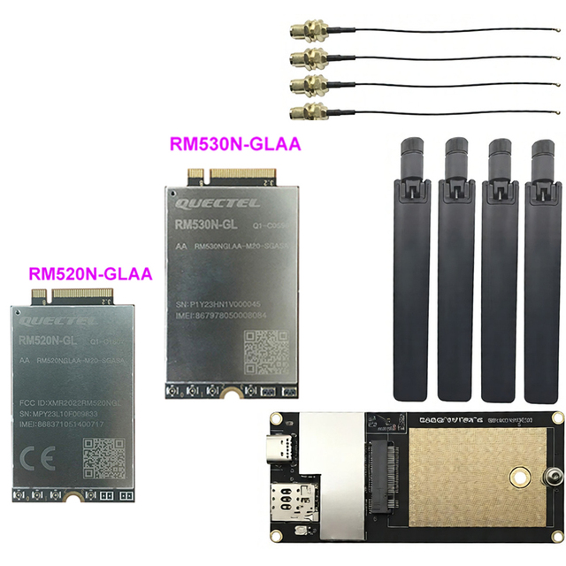Quectel RM520N-GL RM530N-GL 5G Sub-6 GHz NR M.2 Module RM530NGLAA-M20-SGASA RM520NGLAA-M20-SGASA With Adapter Antenna Kit