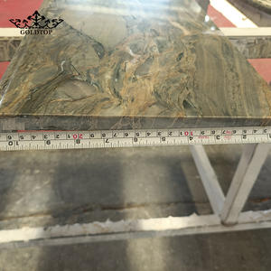 GOLDTOP Luxe Quartzite Bleu Fusion Poli Veinure Soyeuse Design Moderne Planchers de salle de bain et îlots de cuisine cascade - Product Image 5