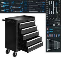 Chariot à outils robuste en acier avec ensemble complet d'outils, OEM ODM, pour atelier, garage, réparation automobile
