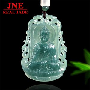 Pendentif en jade naturel de <span class=keywords><strong>type</strong></span> A, jade bleu eau, Amitabha Bouddha, pendentif en jade <span class=keywords><strong>du</strong></span> zodiaque chinois, chien, cochon, Bouddha gardien, quatre rencontres - Product Image 2