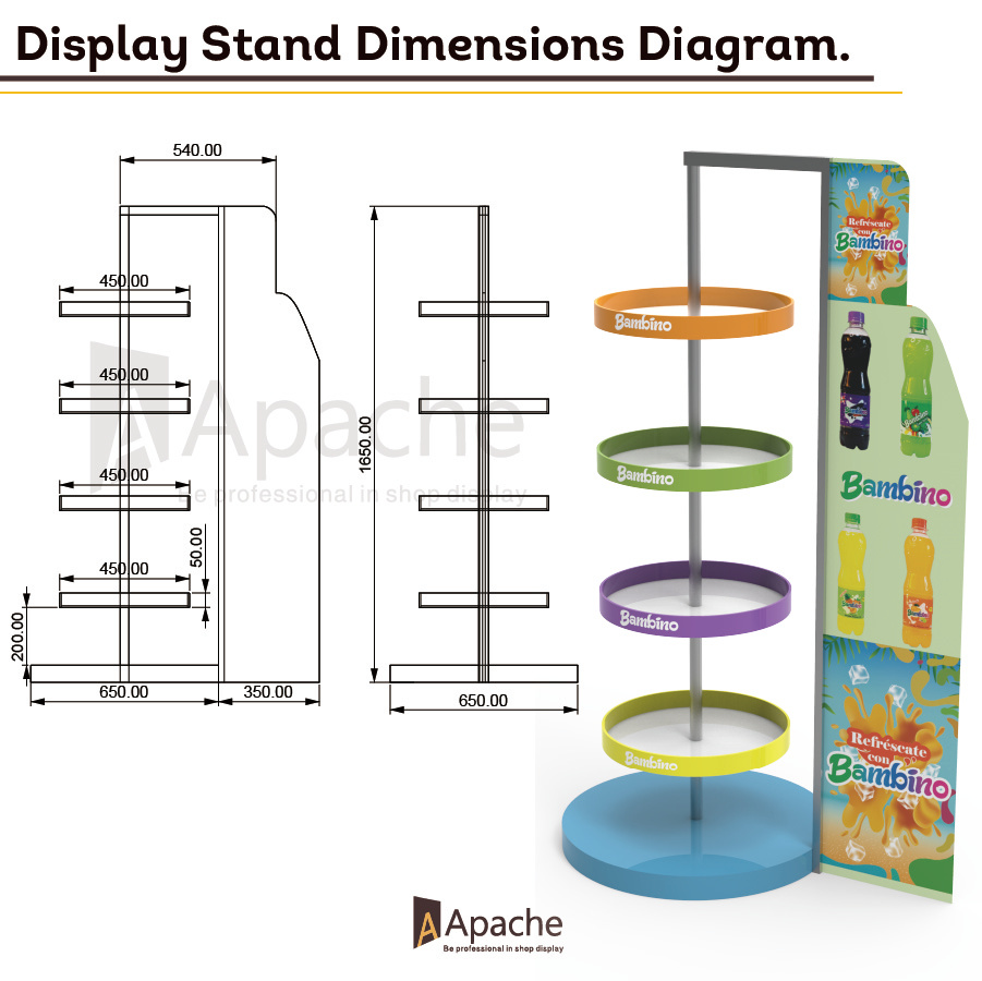 Multi-layer Beverage Display Rack Durable Metal Display Stand for Retail Store & Supermarket for Drink Sale — view 2