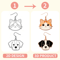 Boucles d'oreilles pendantes en émail personnalisées, design kawaii, animaux de dessin animé, lapin, panda, ours, canard, hibou, pour filles, cadeau de bijoux