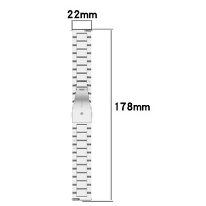 Pulsera inteligente de 20mm y 22mm, correa de metal de repuesto para Amazfit Bip 5, correa de reloj de acero inoxidable de tres eslabones - Product Image 6