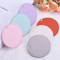 Logo gratuit Mini miroir de maquillage portable Miroir de courtoisie en cuir pliable pour mariages Faveur d'invité ou cadeau souvenir