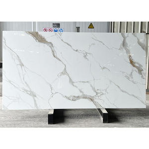 סובבת קלטה לבנה מודרנית ורידים זהב קוורץ אבן מהונדס אבן מלאכותי מטבח קוורץ משטח משטח לוח גדול - Product Image 2