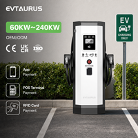 Nouvelle station de recharge rapide pour véhicules électriques OCPP réglable, 60/80/180/240KW, certifiée CE, IP54, commerciale, extérieure, avec application RFID