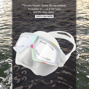 Máscara de apnea de respiración de mar profundo antivaho personalizada de bajo volumen para esnórquel submarino y Lentes de vidrio de natación - Product Image 4