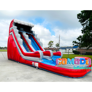 Gran oferta, mármol inflable rojo, 18 pies, 20 pies, 22 pies, toboganes de agua inflables personalizados, tobogán de agua para patio trasero con piscina - Product Image 4