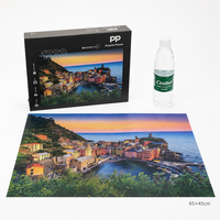 Puzzle personnalisé Villages Costiers des Cinque Terre 1000 pièces 700x500mm Planche grise Impression HD Découpe de précision Finition mate Boîte cadeau OEM