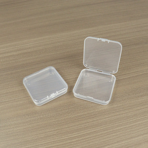 Transparent Plastic Square Box 6.5x6.5x1.5cm Covered Mini Storage For Jewelry <b>Nail</b> <b>Stickers</b> Toy Parts - Product Image 2