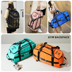 Custom Large Capacity Men Women Sports Gym Travel Backpack Short Trip Waterproof Duffel Bag With Independent Shoe Warehouse