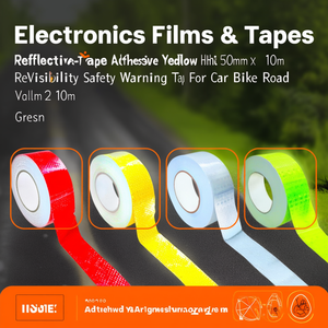 เทปสะท้อนแสง เทปกาวสีแดง สีเหลือง สีขาว สีเขียว 50 มม. X 10 ม. เทปเตือนความปลอดภัยการมองเห็นสูงสำหรับรถจักรยานยนต์ รถจักรยาน ทำเครื่องหมายบนถนน - Product Image 3