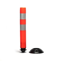 Poteaux de signalisation routière flexibles en plastique PU blanc réfléchissant, délimiteur temporaire pour usage routier, hauteur 830 mm, diamètre de base 250 mm