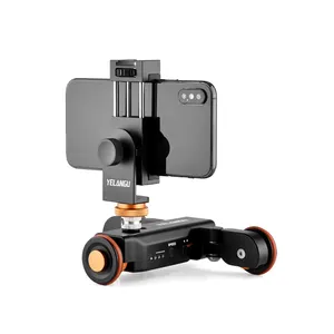 YELANGU L4X Camera Wheel Dolly and PC03 Phone Clamp with Remote for SLR Cameras Electric Track Slider