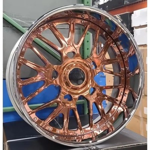 Nuove Ruote ad Alte Prestazioni da 22, 24, 26 Pollici, <span class=keywords><strong>2</strong></span>/3 Pezzi, 4/5/6 Fori, in Lega Forgiata con Coprimozzo Flottante, Design Concavo Profondo Oro Rosa per Chevy - Product Image 3