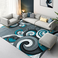 Geometrischer Teppich mit Streifenmuster für Wohnzimmer-Dekoration, Sofa, Couchtisch, Skandinavischer Stil, Großer Abstrakter Wollteppich