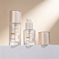 Flacon pompe en verre mat à épaule plate 20ml 30ml pour lotion, huile essentielle, sérum, fond de teint liquide, crème visage – Emballage cosmétique