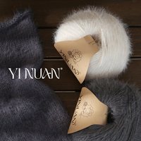 Fil à tricoter à la main en laine/acrylique à poils longs, super doux, teint en segments, torsadé en S, 4 brins, diamètre 2 mm, 100g, vente en gros