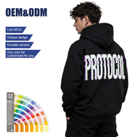 Sudadera con Capucha Oversize para Hombre al por Mayor, Estampado 3D Glitch Protocol, Holgada, Casual, Estilo Urbano, Soporte para Logotipo Personalizado