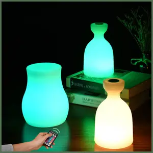 RGB LED Vase Light 3 Colors Change Flower Pot Night Light Led Table Lamp Outdoor Indoor Bedroom Bar Restaurant Decoration