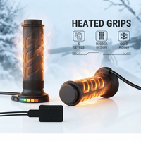 Poignées chauffantes pour VTT en plastique, prêtes à l'emploi, avec lumière LED à 5 niveaux, personnalisables pour la conduite par temps froid