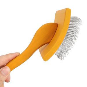 Uzun ve kısa saçlı köpekler için ahşap Pet fırçalar kediler için Slicker fırça knot gevşek epilasyon köpek tımarlama fırçası - Product Image 6