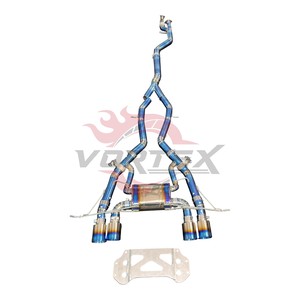ท่อไอเสียแบบ Catback ยี่ห้อ Vortex รุ่น Exotic Blue Burnt Titanium ความยาวเท่ากัน สำหรับ BMW G80 M3 G82 M4 S58 ระบบวาล์ว Pie-cut Valvetronic สำหรับรถแข่ง - Product Image 2