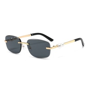 Lunettes de soleil classiques <span class=keywords><strong>Crti</strong></span> Gold, lunettes de marque, lunettes de soleil de luxe, lunettes de soleil de créateur, lunettes en métal sans monture, lunettes anti-UV - Product Image 3