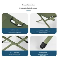 Lit de camp pliant d'extérieur en gros, simple, portable, avec cadre en fer et tissu Oxford, pour la pause déjeuner, les situations d'urgence et les secours en cas de catastrophe