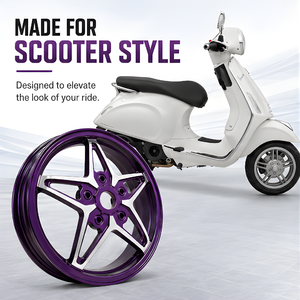 Pour <span class=keywords><strong>VESPA</strong></span> - Jantes en aluminium gravées CNC 12*3.0J avant/arrière, moyeux de roue légers et personnalisés - Product Image 3