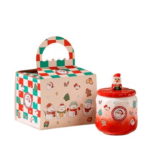 Christmas Ceramic Cup With Santa Lid And Festive Design <b>Gift</b> Boxed - Product Image 1
