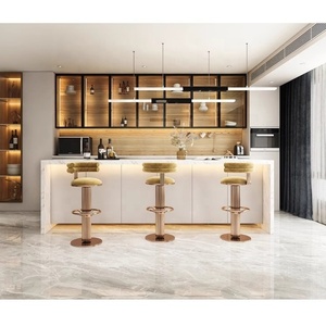 Tabouret <span class=keywords><strong>de</strong></span> <span class=keywords><strong>bar</strong></span> <span class=keywords><strong>pivotant</strong></span> en bois massif <span class=keywords><strong>de</strong></span> luxe <span class=keywords><strong>scandinave</strong></span> moderne, avec dossier et assise en acier inoxydable, pour table haute <span class=keywords><strong>de</strong></span> salon - Product Image 2