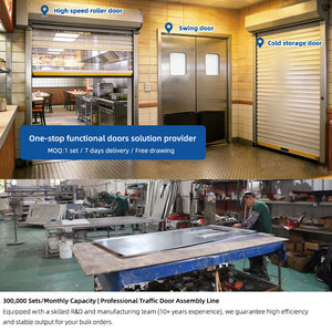 180 °   Porta a Battente in Alluminio Commerciale con Finestra in Vetro, Porta Automatica a Singola Anta per Ristoranti e Cucine - Product Image 4