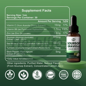 OEM ODM Suplementos Naturales Veganos Antioxidantes de Venta Caliente, Extracto Líquido de Hoja de Guanábana (Graviola) en Gotas - Product Image 4