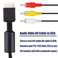 Câble AV audio-vidéo 1,8 m pour PS3 PS2, neuf, câble vidéo AV pour Playstation 2 3 pour PS3, vente flash