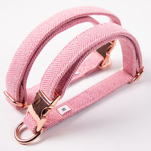 Accesorios para Mascotas, <span class=keywords><strong>Collar</strong></span> de Perro de Tweed con Hebilla de Metal Rosa Dorado, <span class=keywords><strong>Collar</strong></span> de Entrenamiento Ajustable de Seguridad Antitirones para Perros - Product Image 1