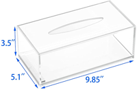 Porte-boîte de mouchoirs en acrylique, distributeur de mouchoirs faciaux, rectangulaire, pour la salle de bains et le bureau
